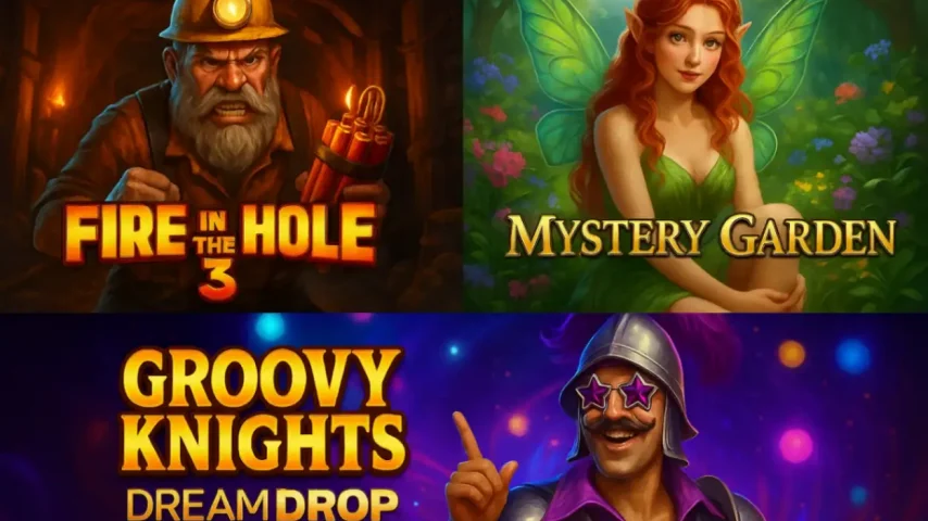 Лучшие новинки слотов 2025: Fire in the Hole 3, Mystery Garden, Groovy Knights Dream Drop