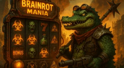 Brainrot Mania — необычный постапокалиптический слот с персонажем-крокодилом и уникальными бонусами